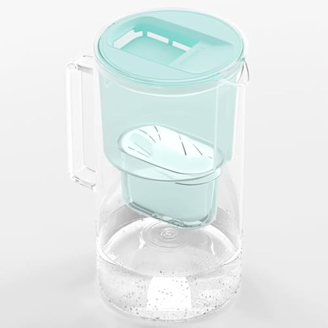 Wessper Glass Water Filter Jug + 1 Water Filter Cartridge | Replacement for Dafi Unimax Aquaphor A5 BRITA Maxtra+ Philips AWP212/10 Filter | 3 Litre | Mint