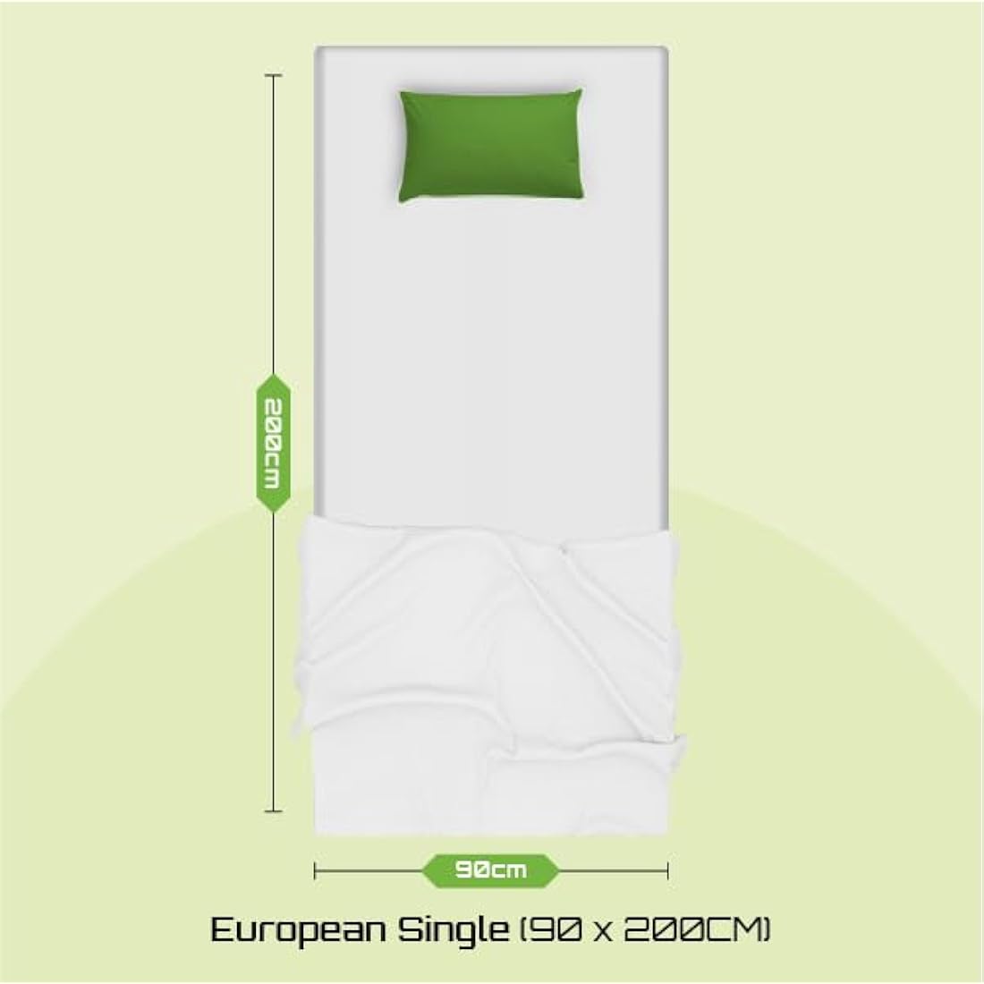 Starlight Beds Close Wave 8-Inch Deep European Single Mattress - Budget Sprung Design with Memory Foam Layer, White (90cm x 200cm x 20cm)
