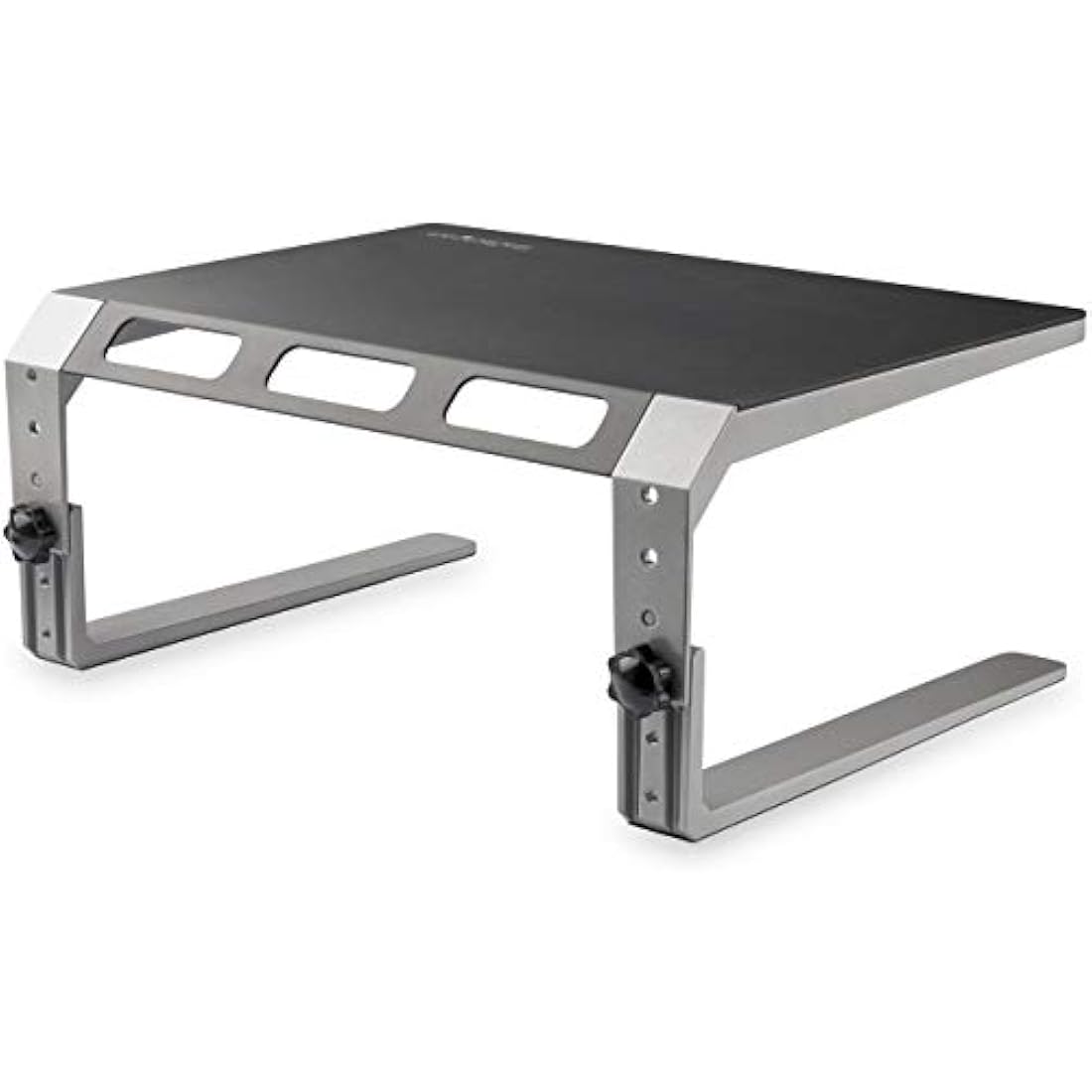 StarTech.com Monitor Riser Stand - For up to 32" Monitor - Height Adjustable - Computer Monitor Riser - Steel and Aluminum (MONSTND) , Black & Silver