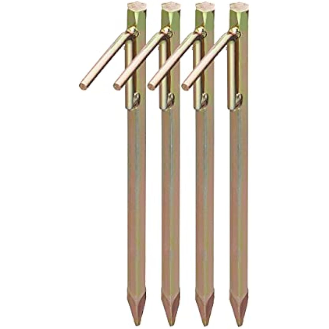 Relaxdays Heavy Duty Tent Stakes Set of 4, for Rocky Terrain, 30.5 cm, Camping Accessory, Galvanized Steel, Gold, 30.5 x 9 x 1.5cm