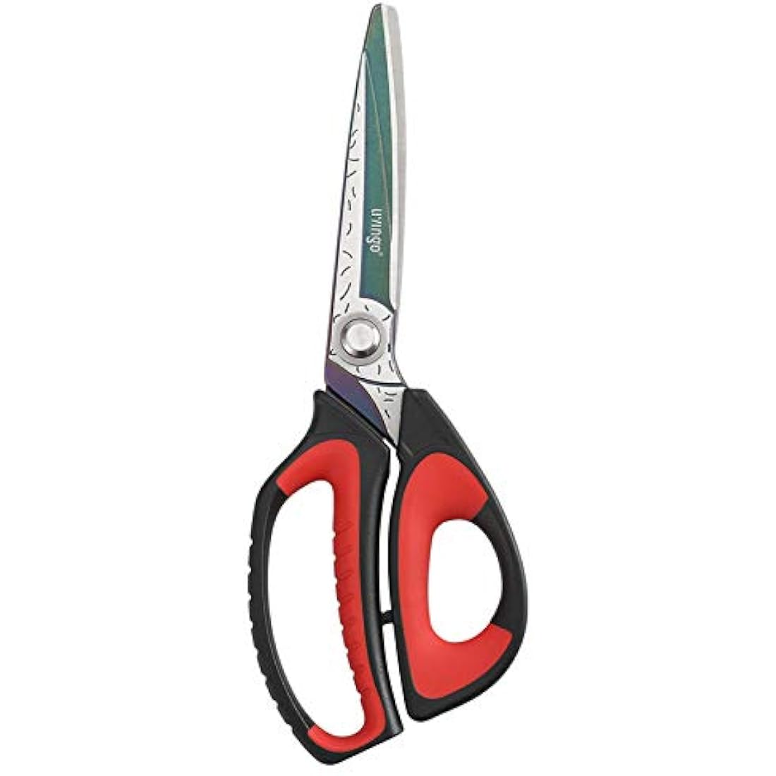 LIVINGO 10" Multipurpose Heavy Duty Scissors, Titanium Coating Ultra Sharp Forged Stainless Steel Tool Industrial Cutting Shears for Fabric, Dressmaking, Carpet, Material, Household, Gardening