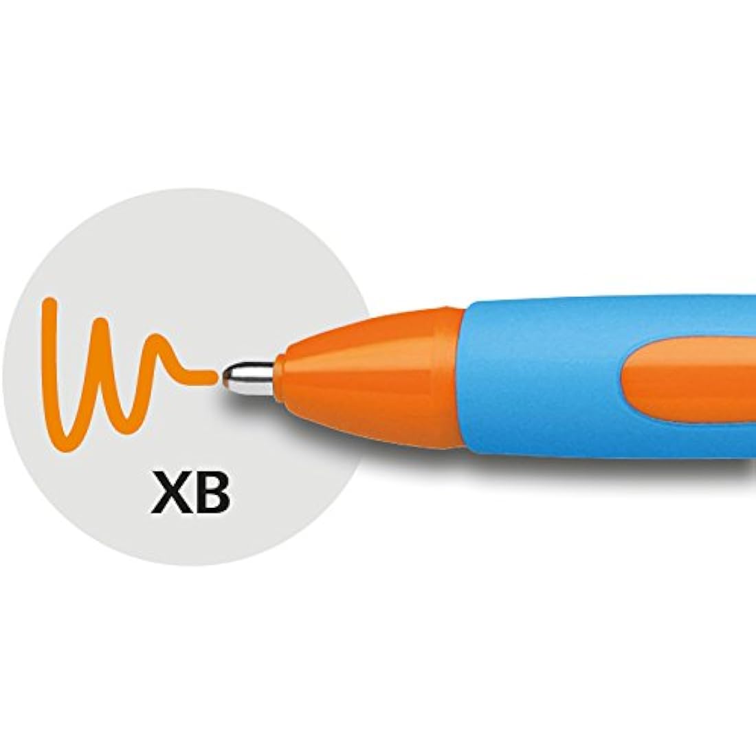 Schneider Slider Memo 150206 Ballpoint Pen XB Nib, Blue Barrel / Orange Ink (Pack of 10)