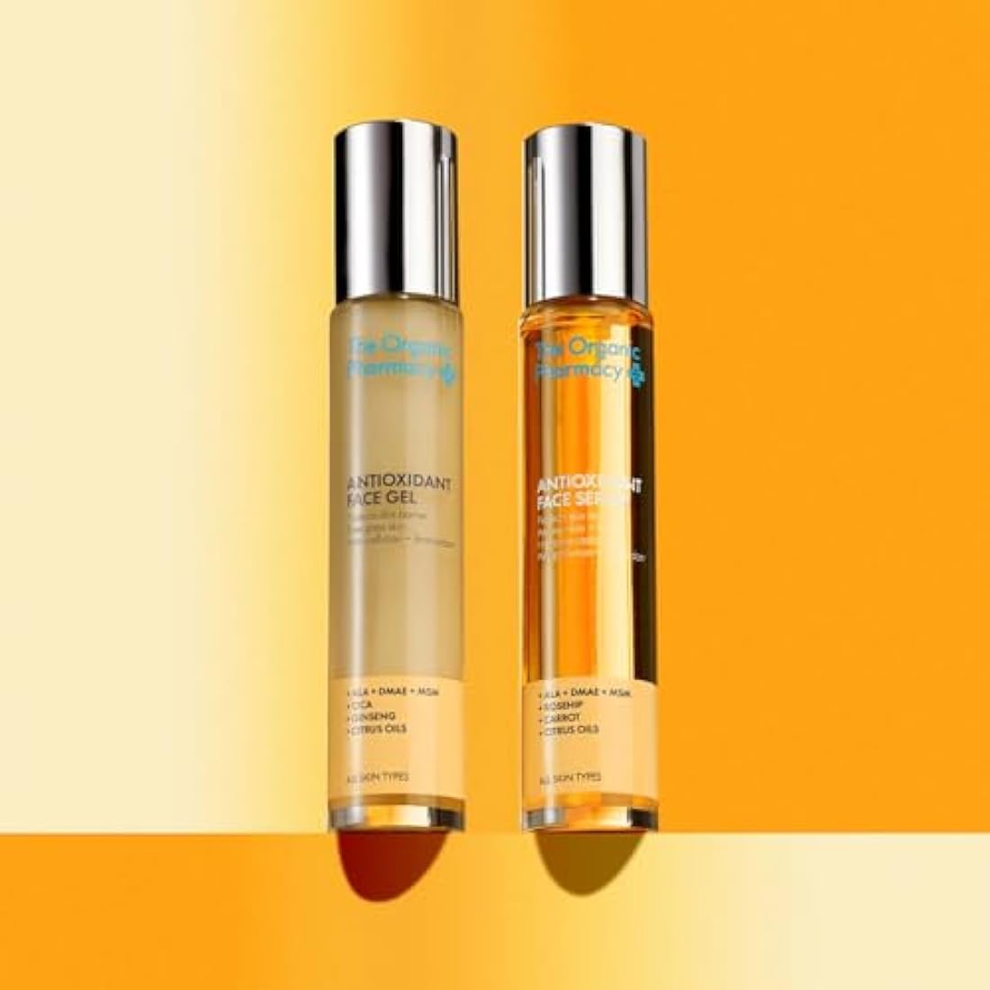 The Organic Pharmacy Antioxidant Face Duo, 35ml x 2* - Gel and Serum Duo - "Face Lift in a Bottle" - Anti-ageing action - Antioxidants and Vitamin Rich Oils - Up to 99.8% Organic
