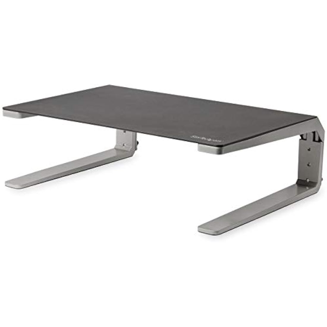 StarTech.com Monitor Riser Stand - For up to 32" Monitor - Height Adjustable - Computer Monitor Riser - Steel and Aluminum (MONSTND) , Black & Silver