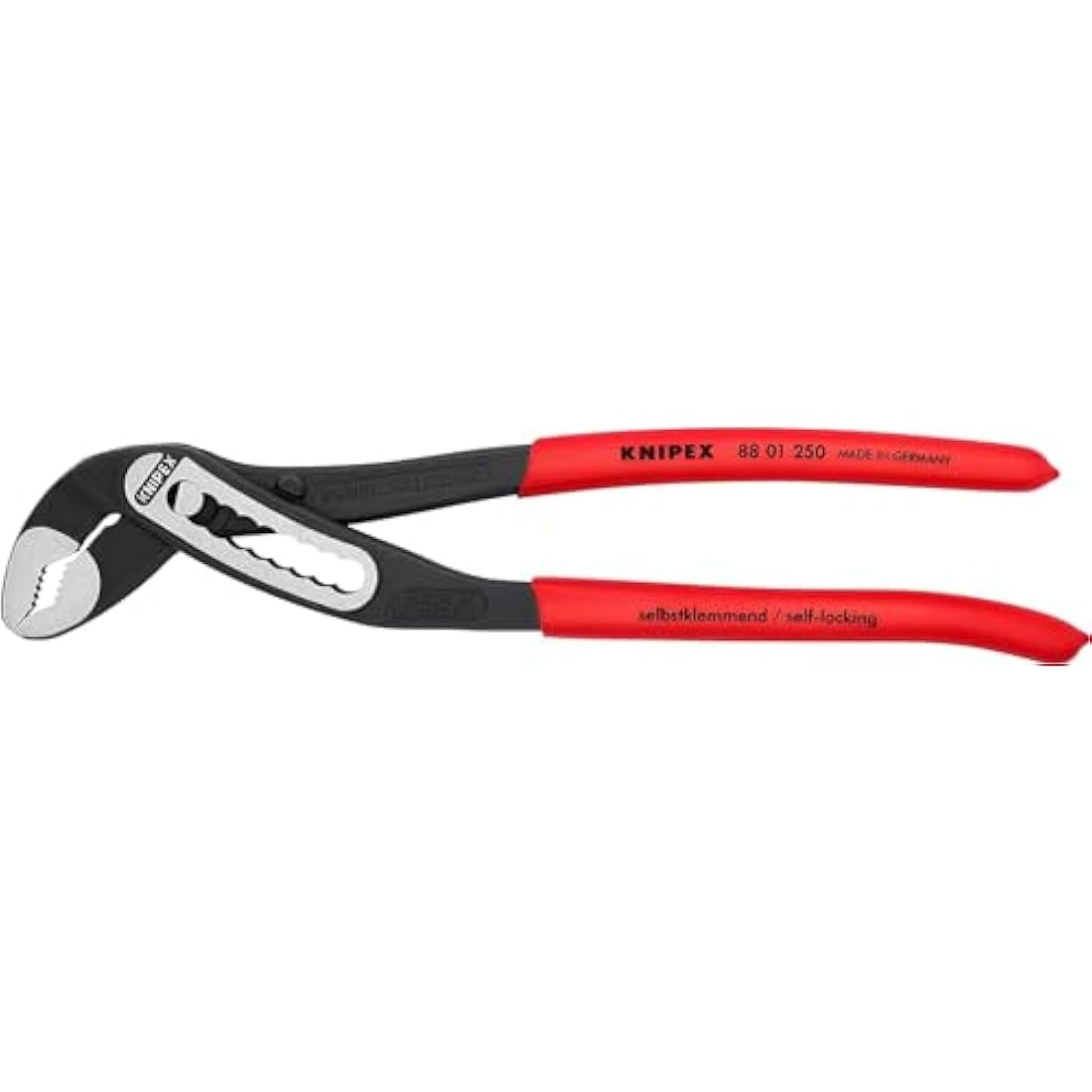 KNIPEX Alligator Water Pump Pliers, 250 mm, Nuts to 46 mm, Pipes to 50 mm, Robust Construction, Self-Locking, Pipe Wrench, 88 01 250