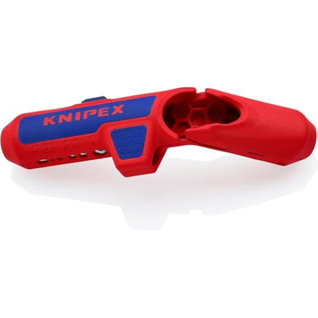 KNIPEX Ergostrip Universal Stripping Tool for Right-Handers, 135 mm, Round Cable, Coax Cables, Data Cables, Wire Stripper, 16 95 01 SB