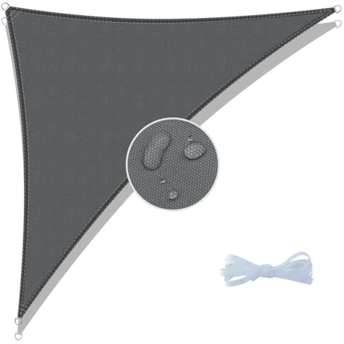 Cool Area Sun Shade Sail 5x5x7m Right Triangle Water Resistant, suitable for gardens, terraces and other outdoor, Charcoal