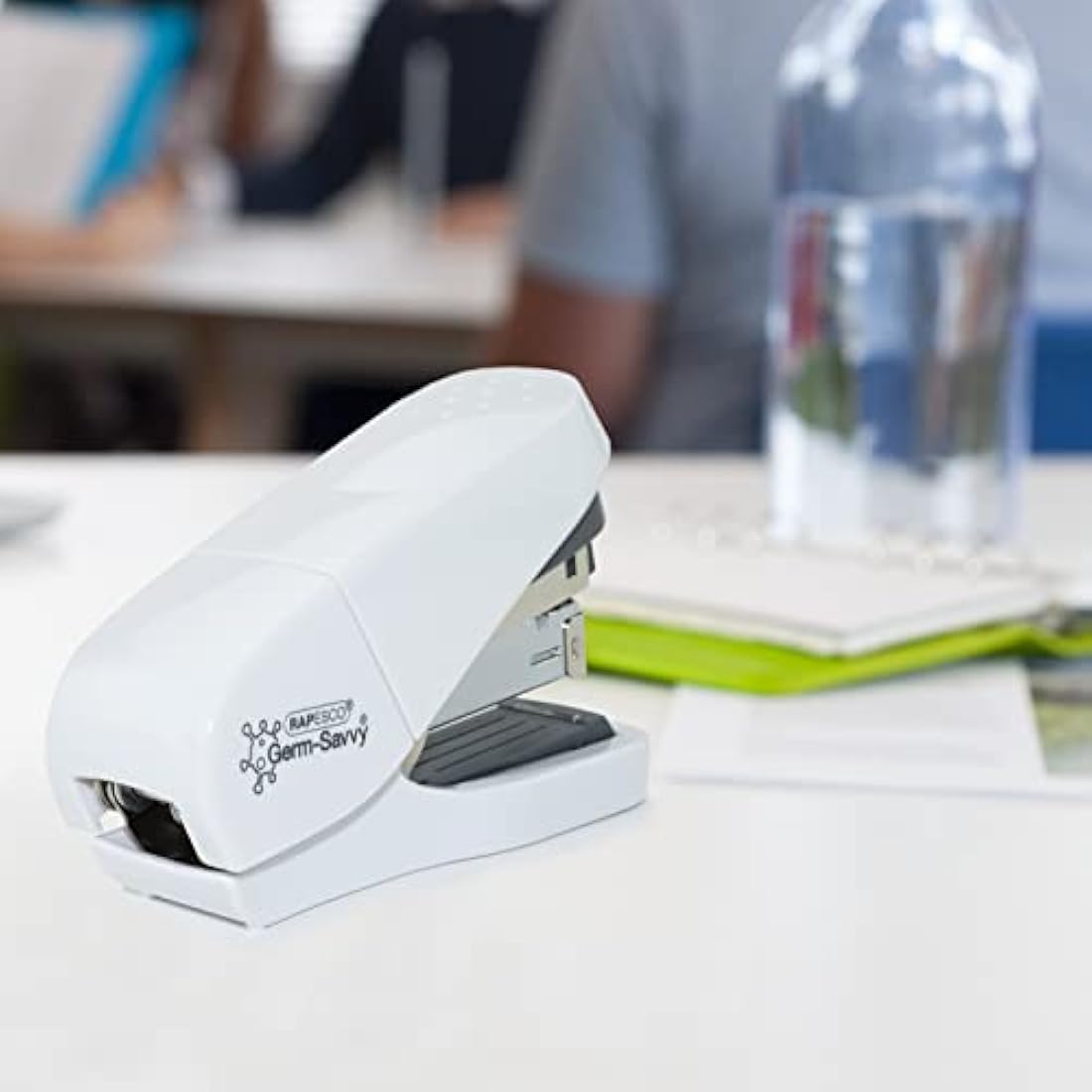 Rapesco 1689 ECO Less Effort Flat Clinch Stapler with 2000 Type 24/6mm Staples, 35 Sheet Capacity, White
