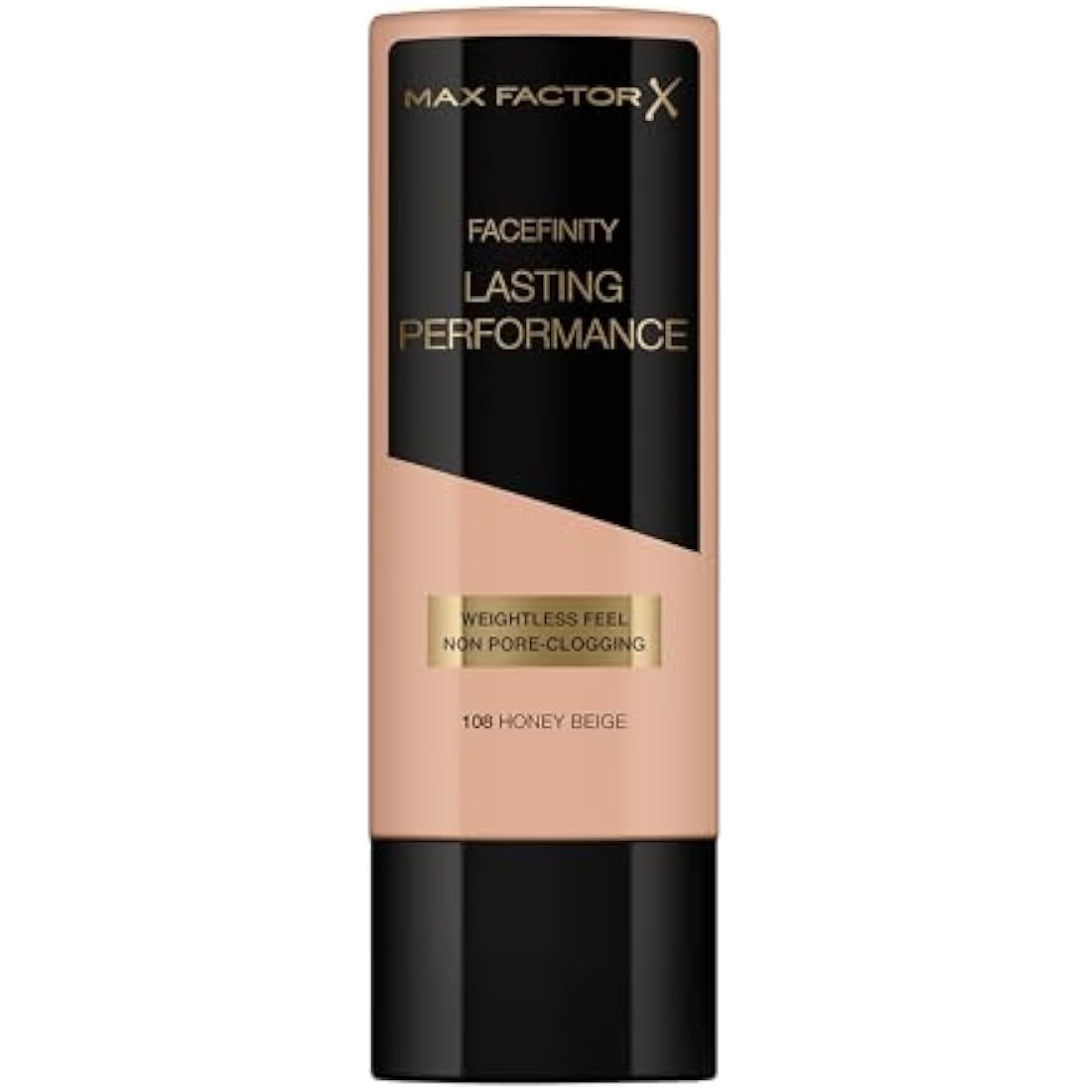 Max Factor Lasting Performance Liquid Foundation, 108 Honey Beige, Full Coverage, Flawless and Radiant Finish, Lightweight Formula, Smudge Resistant, Non Pore-Clogging, Fragrance Free, 35ml