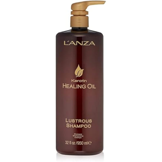 L'ANZA Keratin Healing Oil Lustrous Shampoo for Damaged Hair - Nourishes, Repairs, and Boosts Hair Shine and Strength for a Perfect Silky Look, Sulfate-free, Paraben-free, Gluten-free (950ml)