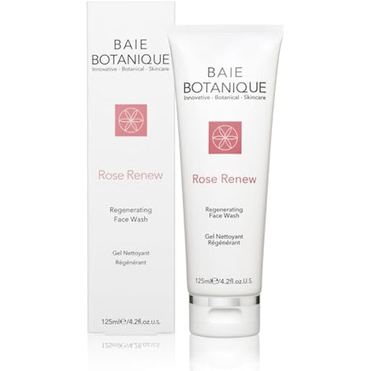 Baie Botanique Rose Renew - Organic Non Toxic Face Wash - Rose Water & Aloe Vera - Natural - Vegan - No Irritants - Paraben Free - Sensitive Safe - Vitamin C - Seabuckthorn - 125ml