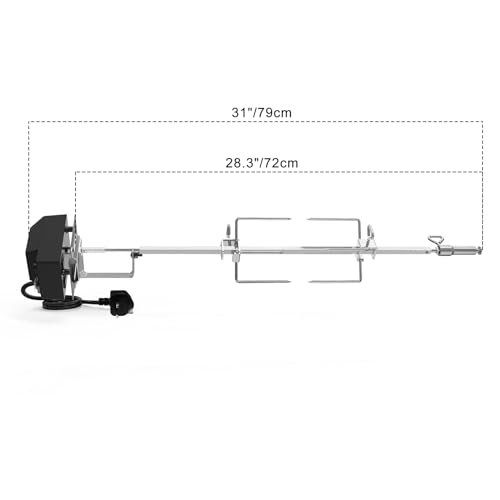 onlyfire BRK-6014 Stainless Steel Grill Rotisserie Kit for Weber Spirit 200/300 Series Gas Grills