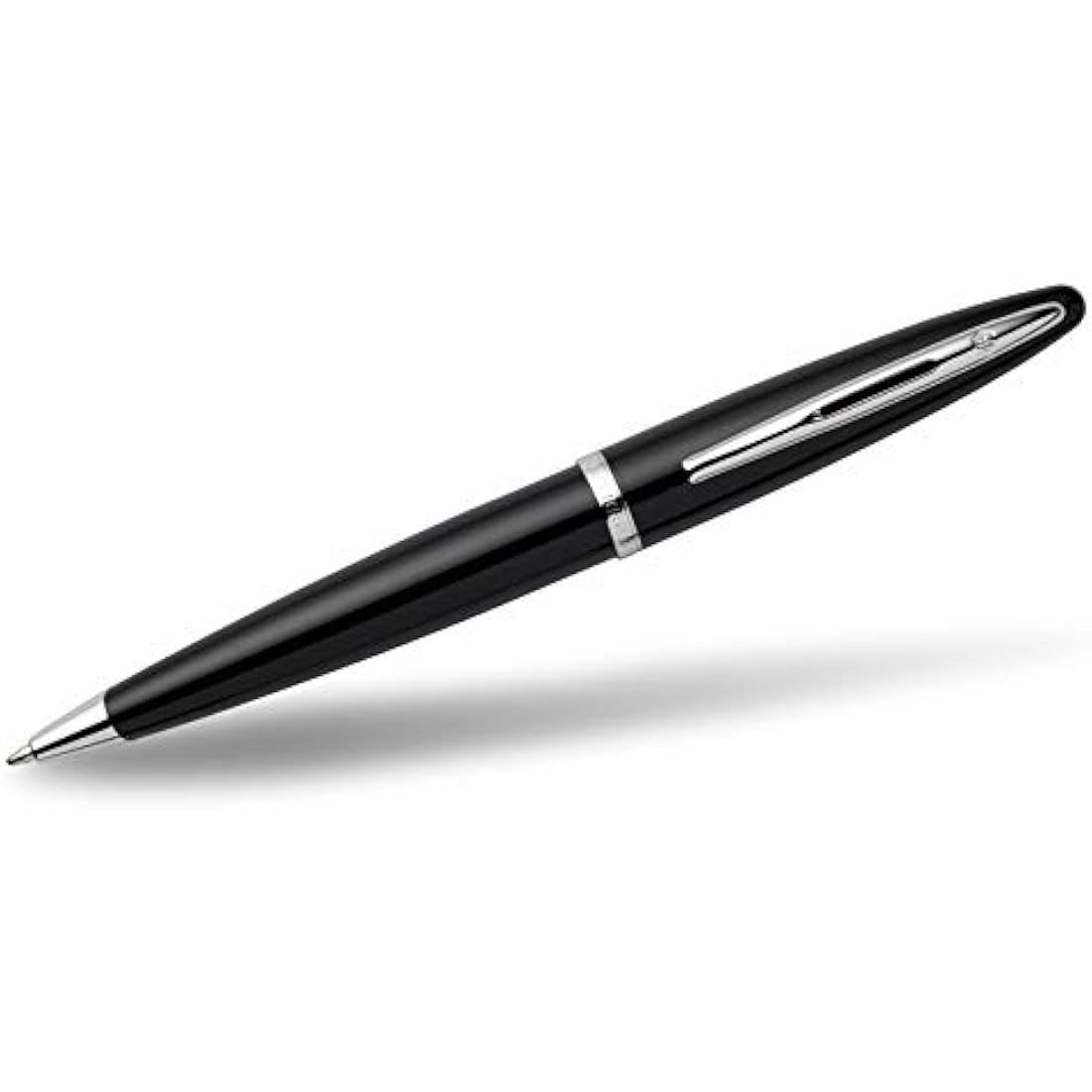 Waterman Carène Black Sea Ballpoint Pen | High-Gloss Black with Palladium Plated Trim | Medium Point with Blue Ink Cartridge | Gift Box