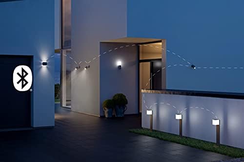 Steinel Wall Light L 840 SC Silver, LED Outdoor Light, 160° Motion Detector, Networkable, can be Operated via App, 9.5 W