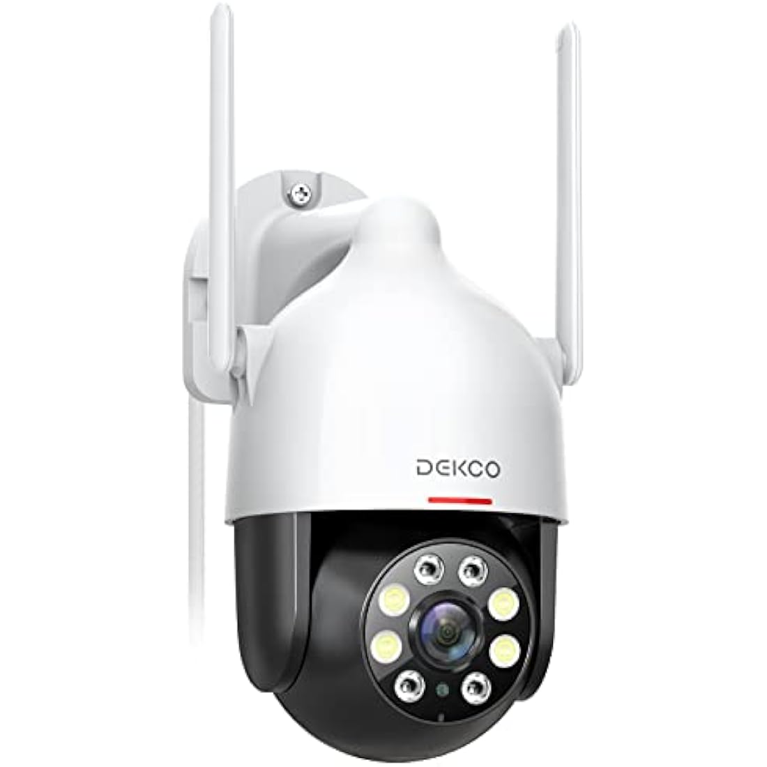 DEKCO 2K Security Camera Outdoor with Motion Tracking, Pan-Tilt 360° View, CCTV Camera, Sound-Lights Alarm, Home WiFi Camera, Color Night Vision (1-Pack)