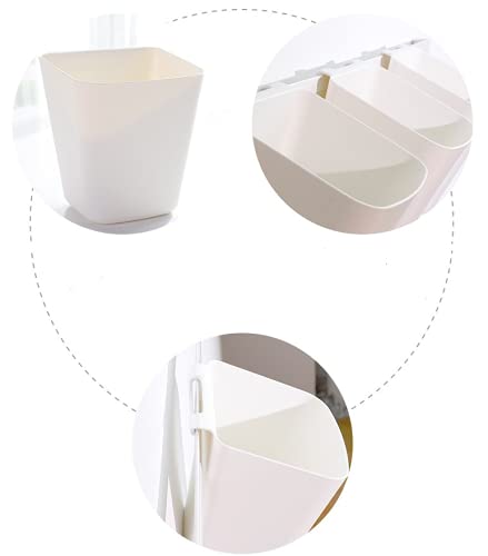 4 Pack Hanging Cup Holders for Storage Trolley & Cutlery Rack,Trolley Basket Storage,Rolling Cart Accessorie,4.75x4" Hanging Bins,Removable Storage