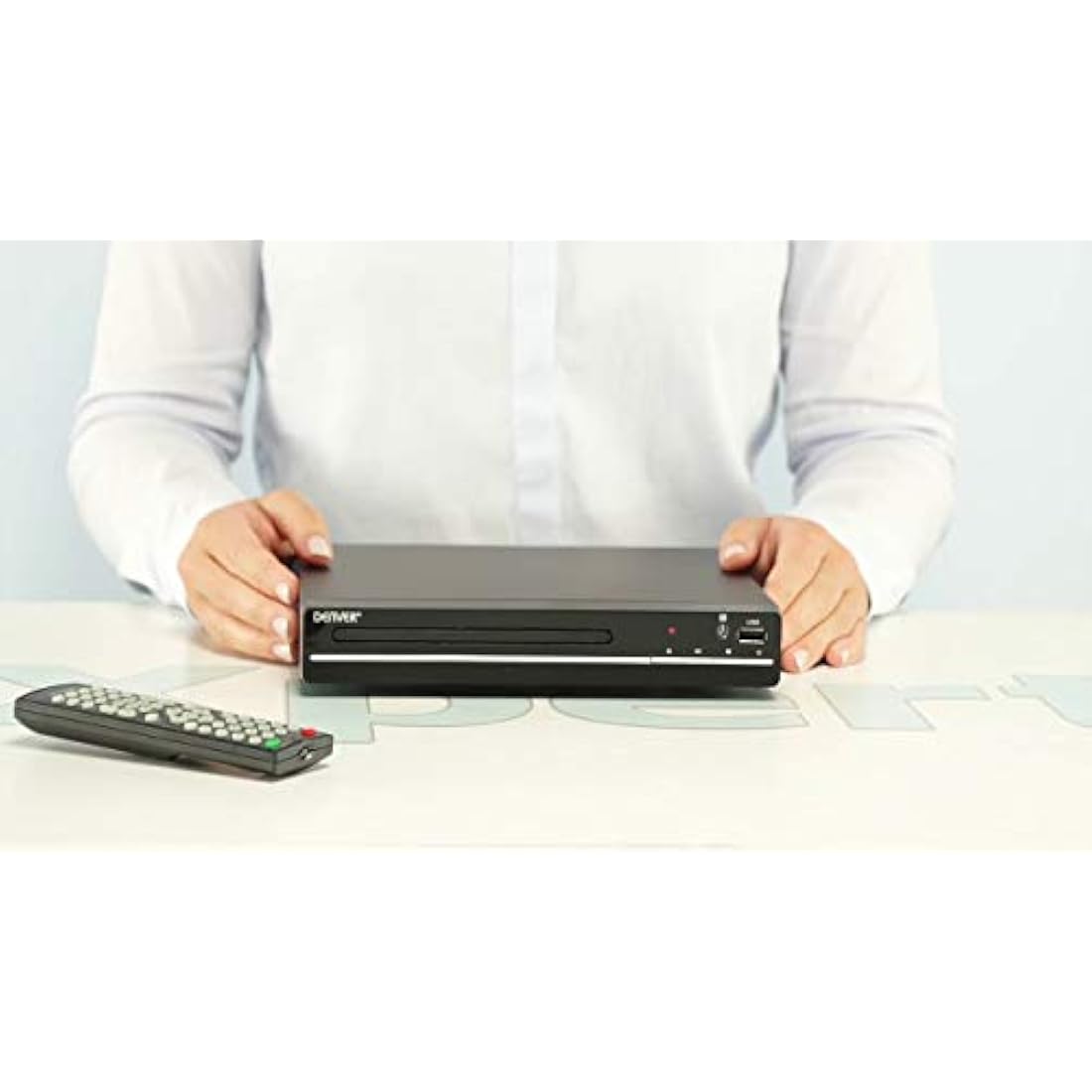 Denver DVH-7787 UK Version - Compact DVD Player, Multi Region/All Region, Full HD 1080p Upscaling, HDMI, Scart & Composite Video Connections, USB Port & Remote