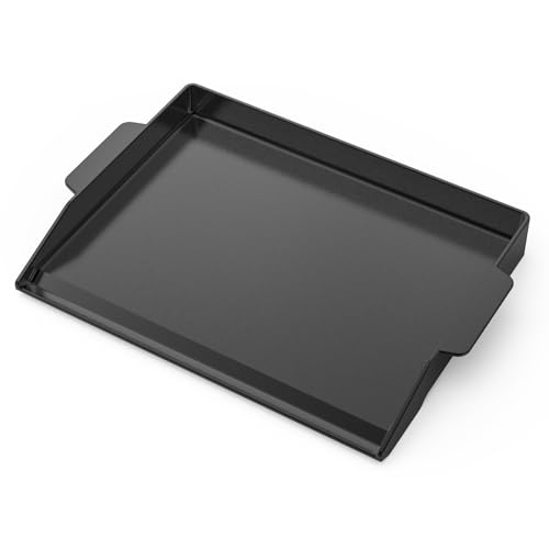 Onlyfire Universal Enamelled Cast Iron Griddle Plancha, Non-Stick Coating Grill Plate with Extra High Sidewalls for All Gas Grills and Gas Hob,