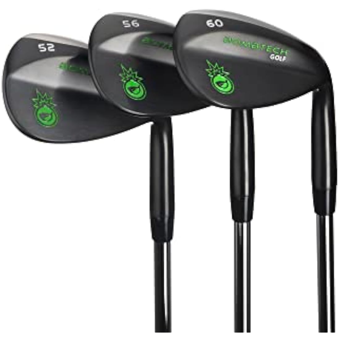 BombTech - Premium Golf Wedge Set - 52, 56, 60 Degrees Golf Wedges - Max Groove for Increased Spin - Black Wedges…