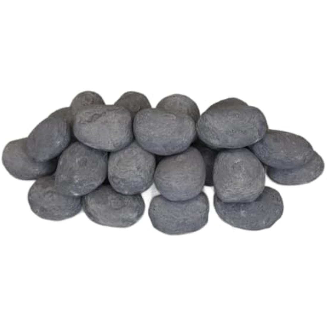 The Stove Wizard Gas Fire Replacement 20 Grey & White Ceramic Coal Pebbles Suitable for Gas, Electric, LPG and Bio Ethanol Fires