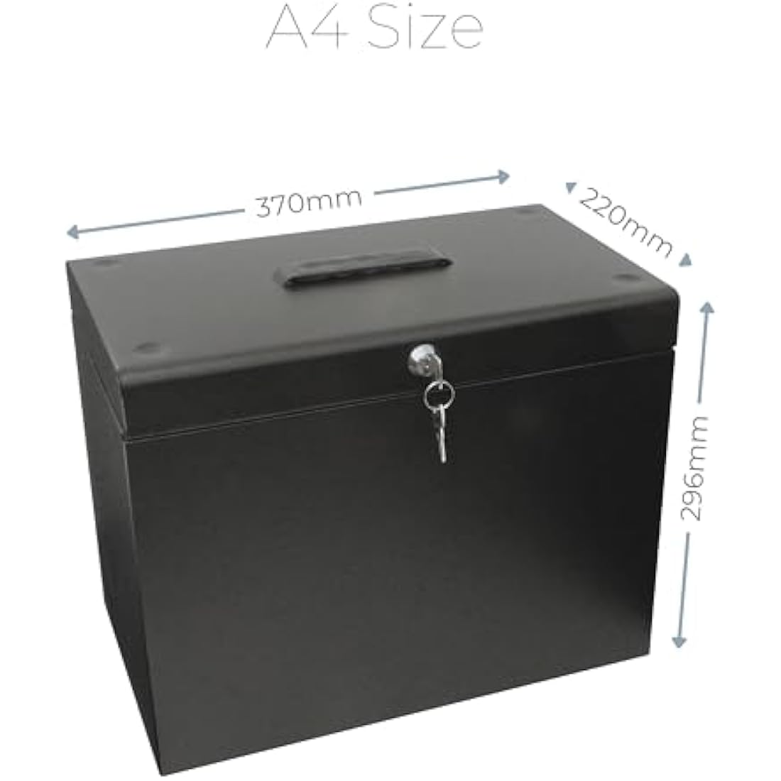 Cathedral Products A4 Steel File Box with Starter Pack of 5 Suspension Files - Black