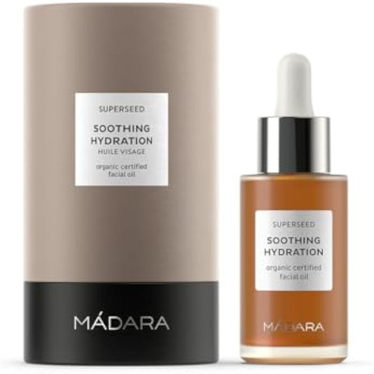 MADARA Organic Skin Care SUPERSEED Soothing Hydration Facial Oil – Calming & Hydrating Oil for Dry, Stressed & Sensitive Skin, 30ml