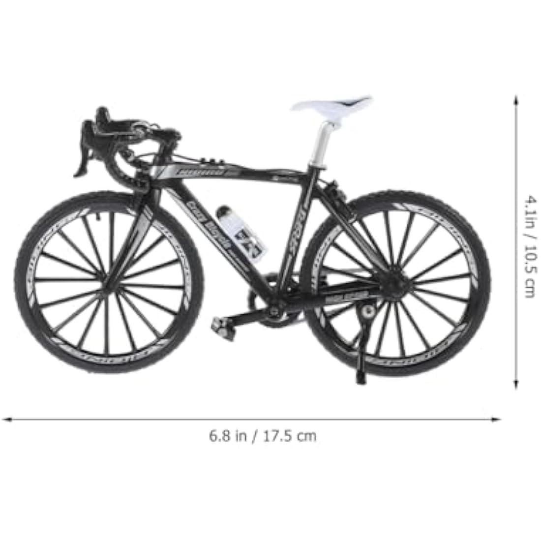NUOBESTY Alloy Bicycles Model, Creative Alloy Model 1: 10 Mini Simulation Racing Bike Finger Bicycle Toy Desktop Decoration for Kids and Adults, Curving Grip Black