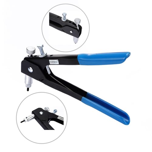 Toprema 126pcs Rivet Nut Tool Kit Set Blind Rivet Nut Hand Riveter Gun Wrench Threaded Insert Rivnut Nutsert M3/M4/M5/M6/M8