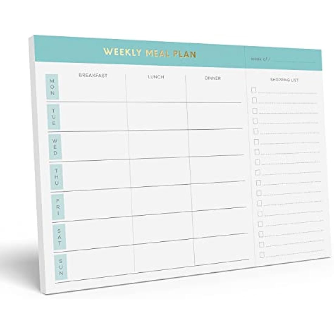Sweetzer & Orange Weekly Meal Planner and Grocery List Magnetic Notepad. Teal 10x7” Meal Planning Pad with Tear Off Shopping List. Plan Weekly Menu Food for Weight Loss or Dinner List for Family!