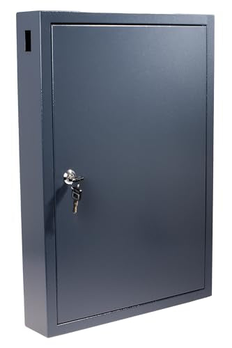 PAVO Deluxe Key Cabinet for 100 Keys, Dark Grey, 8 x 38 x 55 cm
