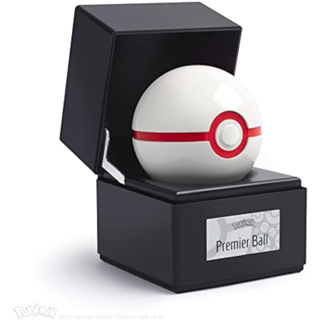 The Wand Company Original Poké Ball Authentic Replica - Realistic, Electronic, Die-Cast Poké Ball with Display Case Light Features – Officially Licensed by Pokémon (Premier Ball)