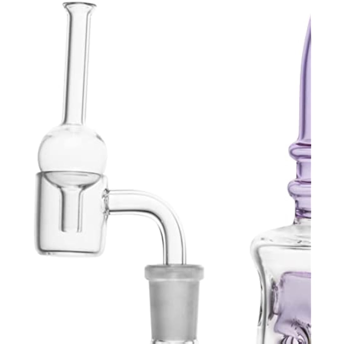Glass Honeycomb Bong Handmade Water Pipe Perc Wax 14.4mm Bongs with Quartz Banger Cap Bowl for Bongs (Purple)