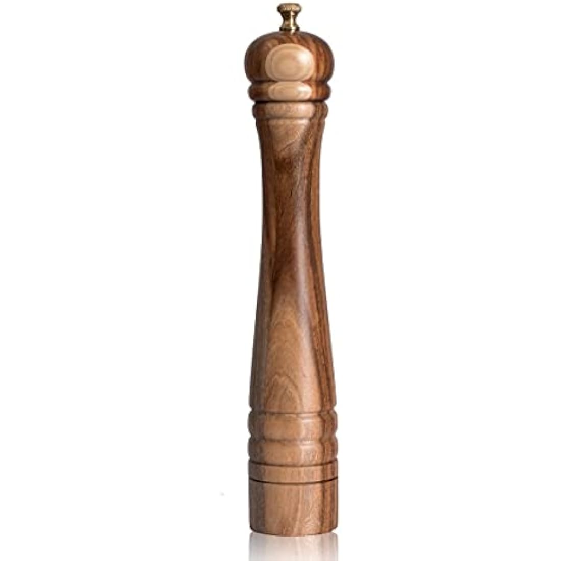 DeroTeno Pepper Mill, Pepper Grinder with Adjustable Stainless Steel Grinder, Acacia Wood, Height 30 cm