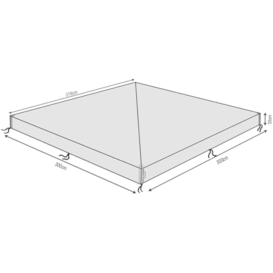 QUICK STAR Gazebo Protective Cover 3 x 3 m Waterproof Transparent Weather Protection