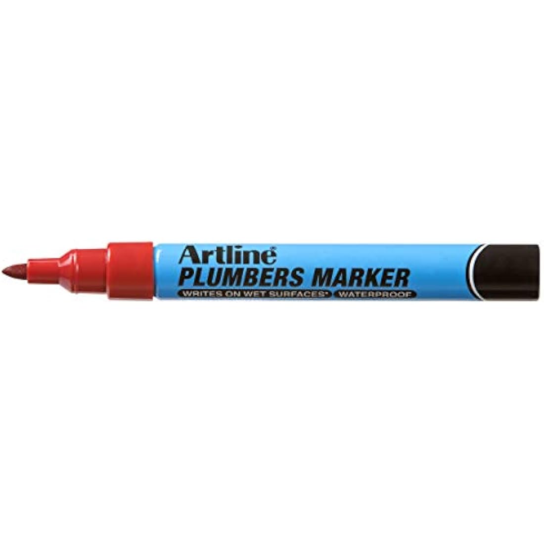 Artline Plumbers Permanent Markers | Professional Series | For Use On Wet Surfaces | Waterproof | EKPR-PLM | 1.5mm Bullet Tip | Red Marker