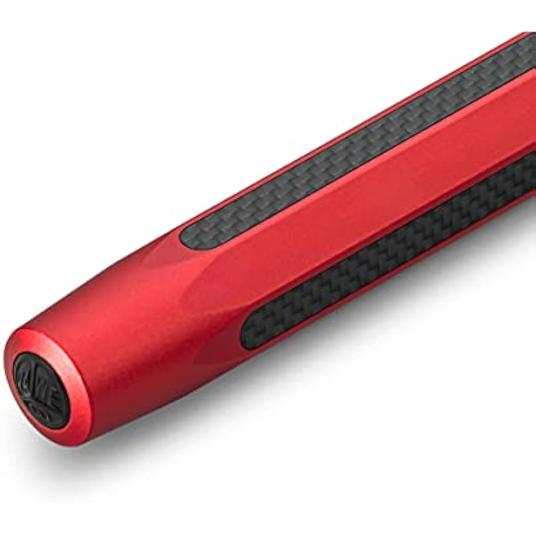 Kaweco AC Sport Fountain Pen Red Aluminium and Carbon I Exclusive Fountain Pen for Ink Cartridges Including Gift Metal Box I Fountain Pen I Nib Width F (Fine)