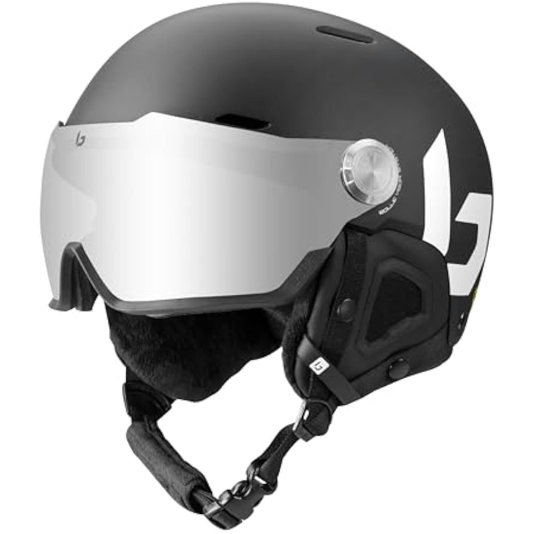 Bolle MIGHT VISOR| Ski Helmet |High Resistance ABS Protection| Optimal Ventilation| Comfort Foam|Removable Ear Pads|Anti-Fog & Anti-Scratch Treatment