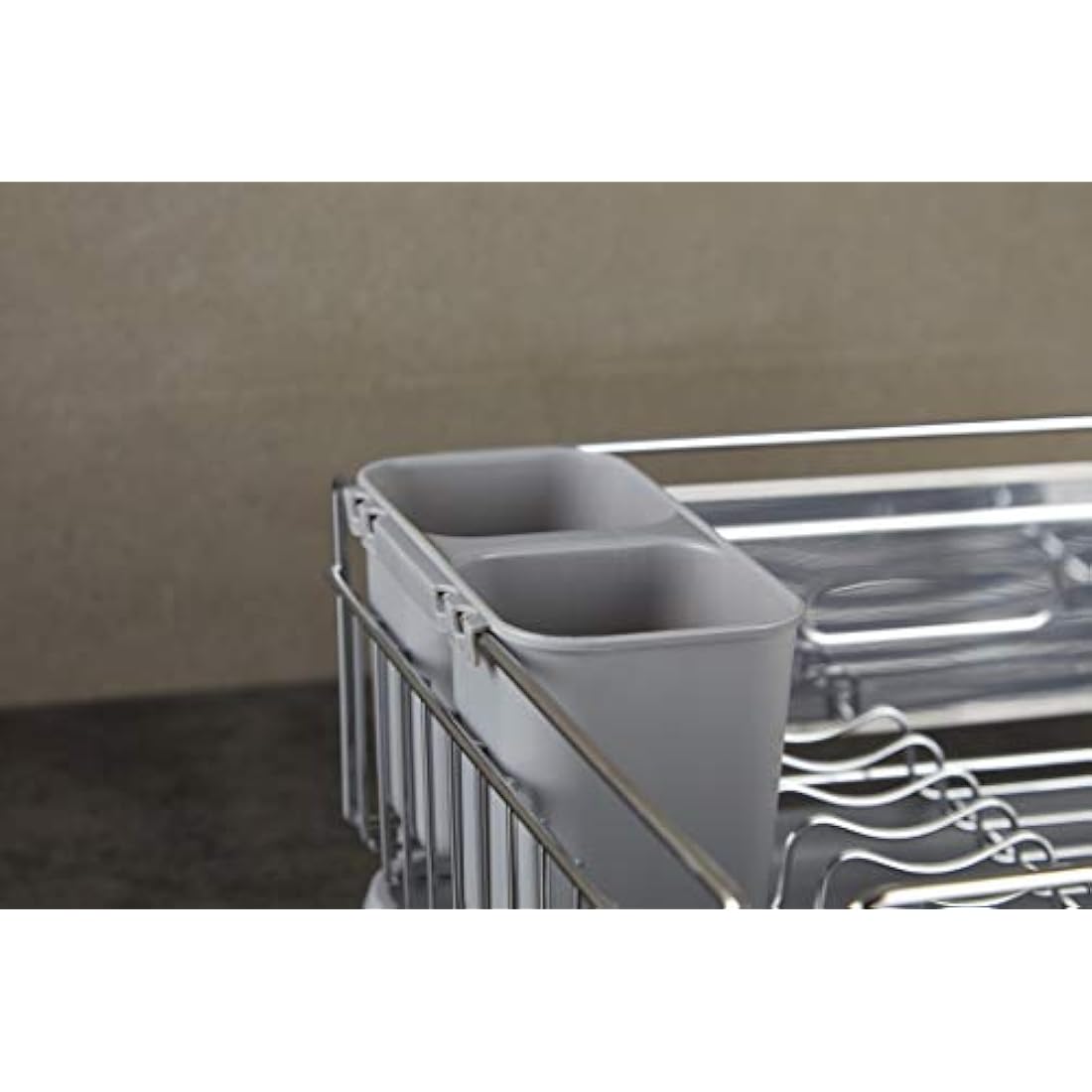 Swan SWKA5050N Dish Rack, Rust Resistant Dish Drainer with Anti Slip Feet and Drip Tray, Chrome