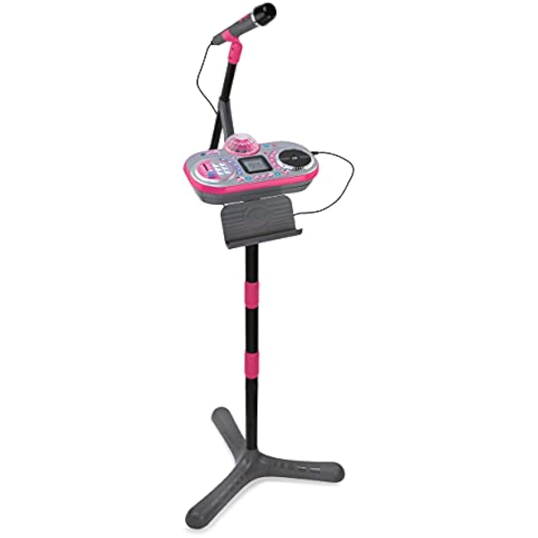 VTech Kidi Super Star DJ, Kids Microphone Toy with Songs and Sound Effects, Microphone and Adjustable Stand with Colour Changing Disco Light, Musical Toy with Games, 6 Years + 531703