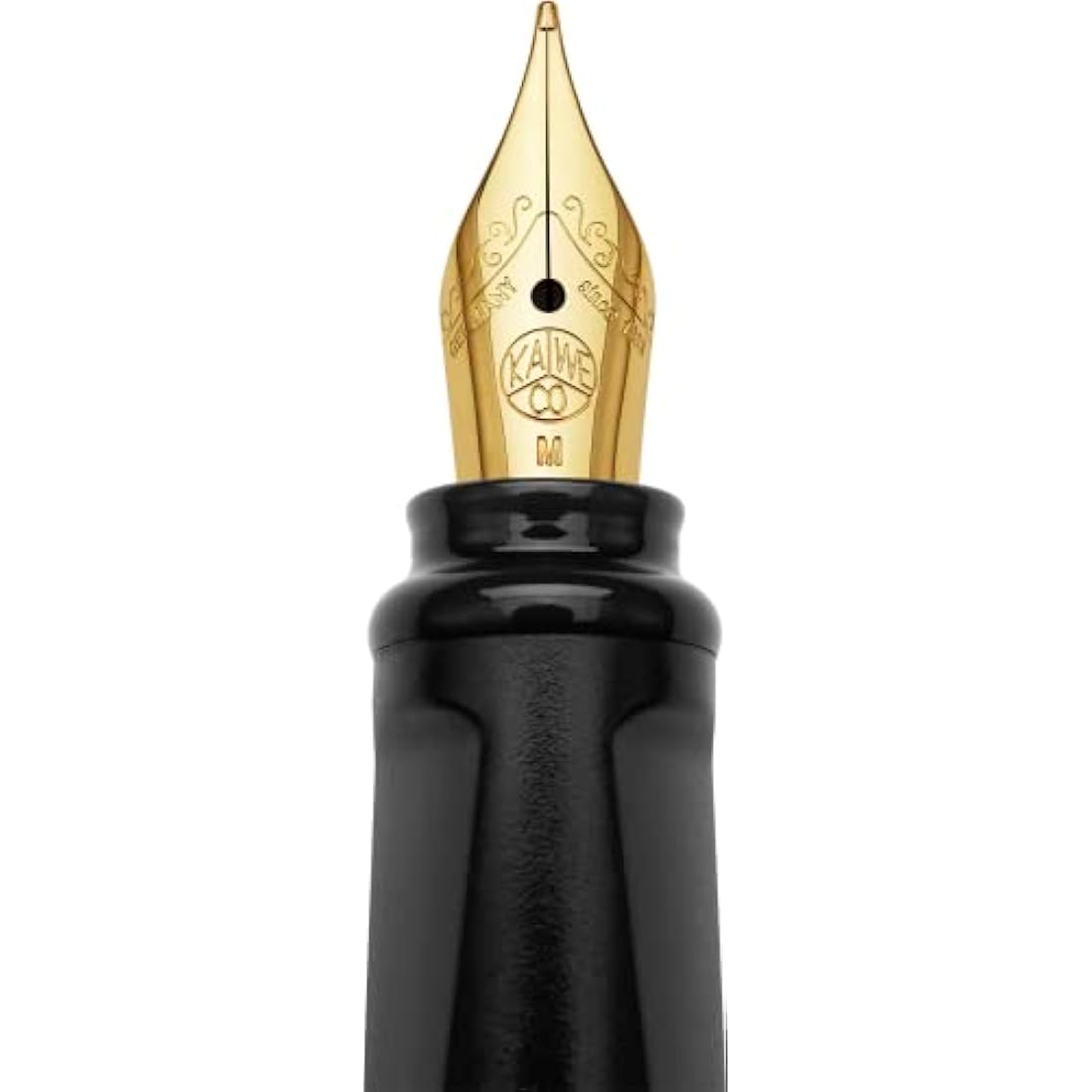 Moleskine x Kaweco Fountain Pen in ABS plastic with Gold-Plated Size M Nib and Refillable Ballpen for Writers, Note-Takers, Refill 1.0mm with Blue Ink and 6 Blue Ink Cartridges included, Color Black