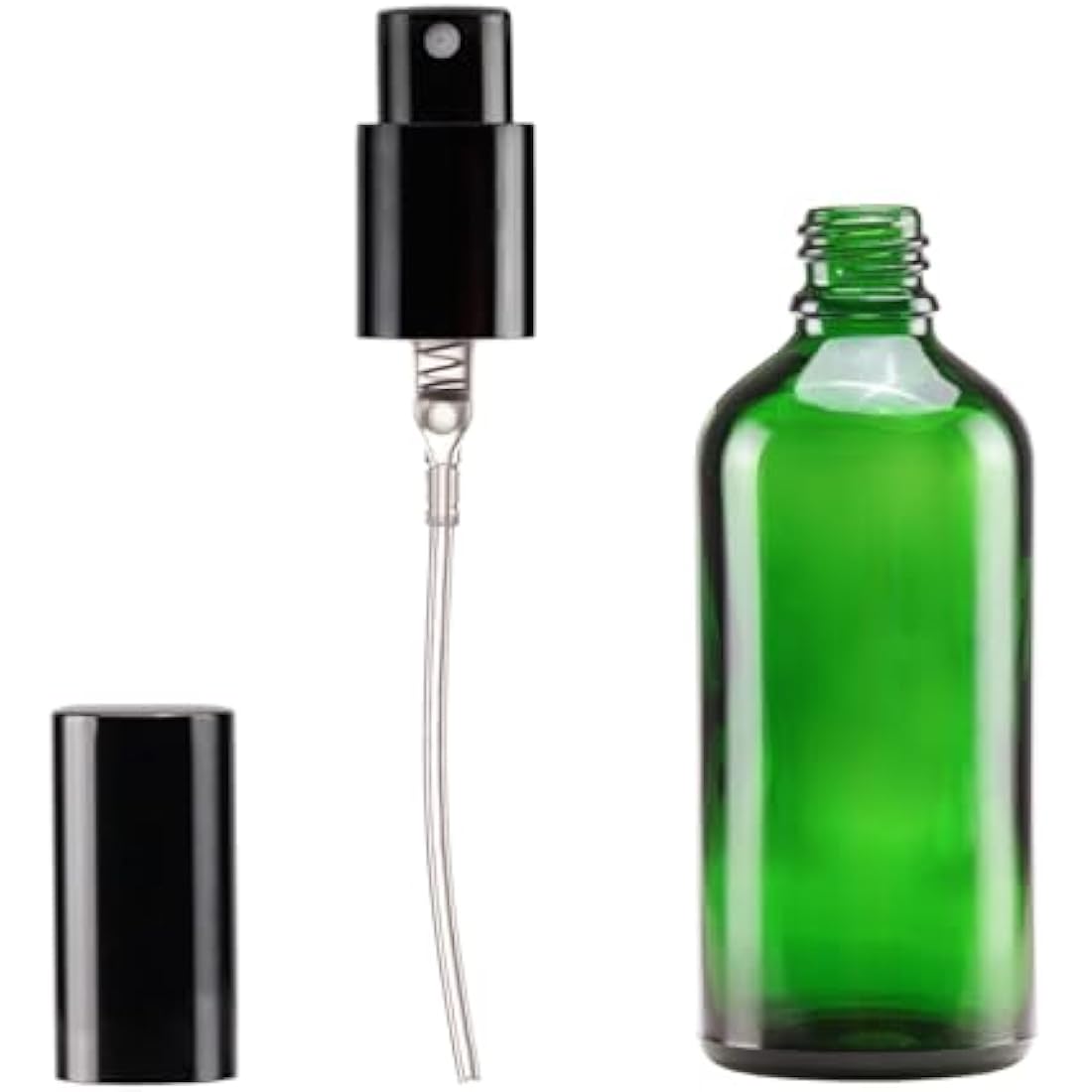 Yizhao 100ml Green Glass Spray Bottle for Essential Oils, Small Empty Fine Mist Spray Bottle, for Cleaning, Aromatherapy, Cosmetic Sprays, Hair –9 Pcs