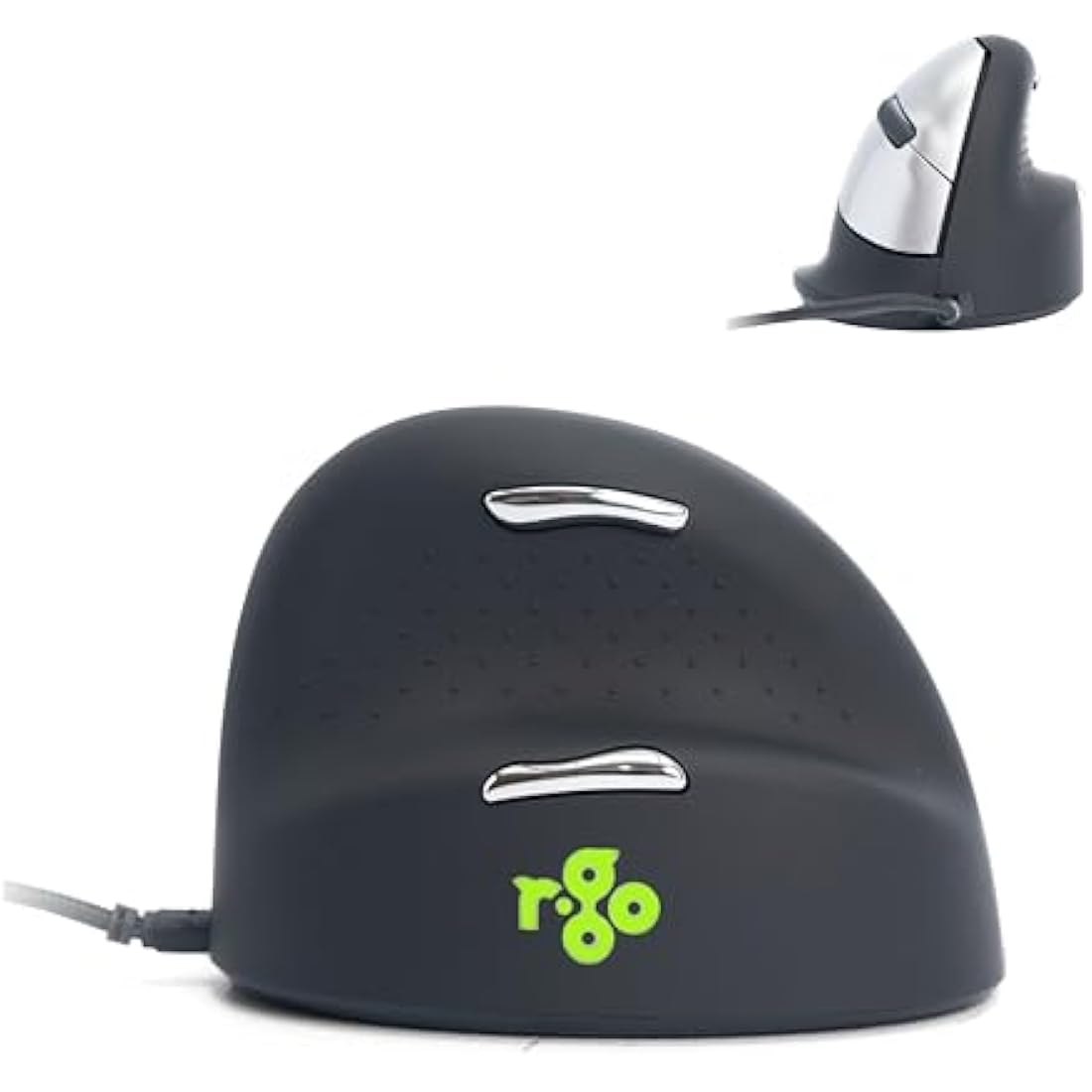 R-Go Tools HE Ergonomic mouse, Medium (165-193mm), Right Handed, wired, 500-3500dpi, black, RGOHE