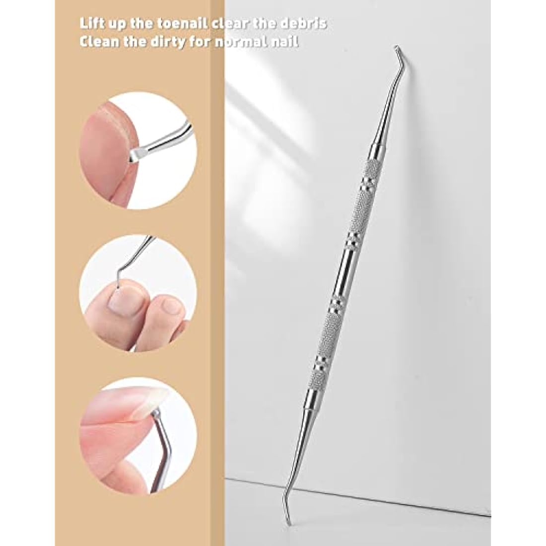 BEZOX Ingrown Toenail File(13.4cm) & Lifter Set(16.5cm)- Podiatrist Preferred Ingrown Toenail Treatment Tool