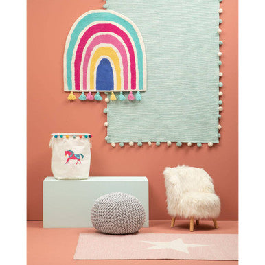 Pink and White Star Rug | Kids Rugs