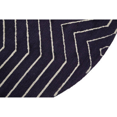 Bosie Blue and White Round Rug | Moyo