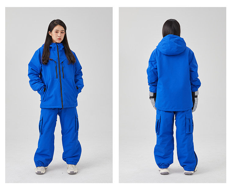 White Padded Waterproof Modest Biker Suit - Loose-Fitting Outdoor Top & Pants