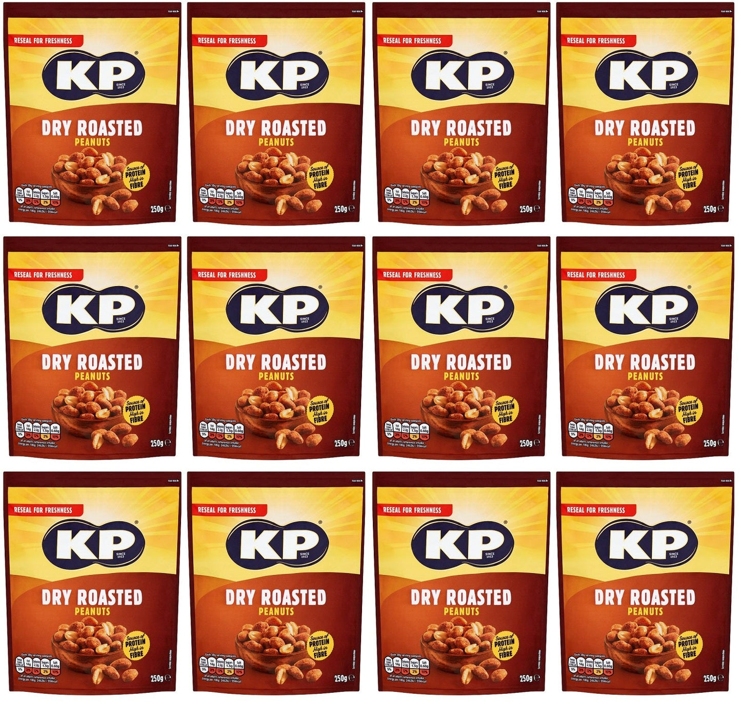 12 x Kp Dry Roasted Peanuts 250G