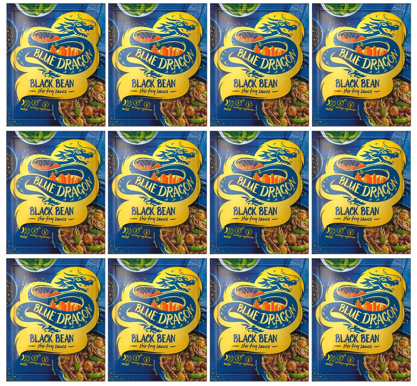 12 x Blue Dragon Black Bean Stir Fry Sauce 120G