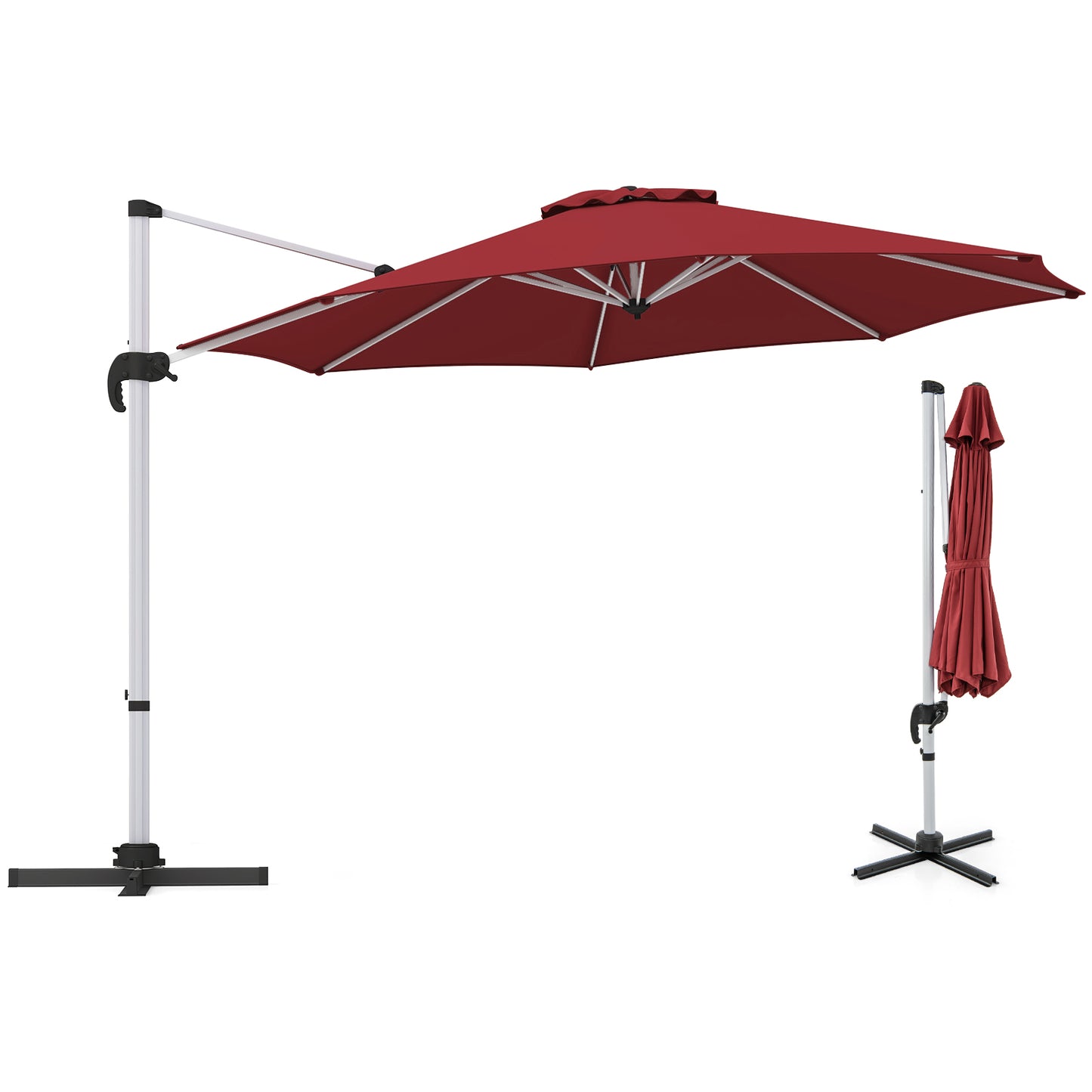 325 cm Outdoor Patio Umbrella with 360° Rotation-Beige