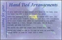 Hand Tie Arrangements-Card Card (x50)